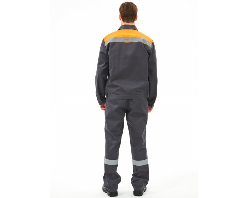 Костюм Липецк-1 СОП CH (тк.Смесовая,280) брюки, т.серый/оранжевый