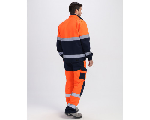 Костюм сигнальный ProfLine Specialist-1 (тк.Смесовая,240) брюки, оранжевый/т.синий