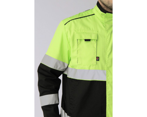 Куртка дорожник Сигнал-1 (тк.Балтекс,210), лимонный/черный