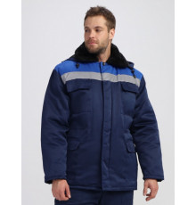 Куртка зимняя Стандарт (тк.Смесовая,210), т.синий/васильковый