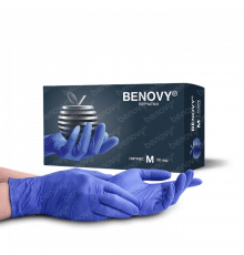 Перчатки BENOVY™ нитриловые 3,5гр. (50 пар), сиренево-голубой