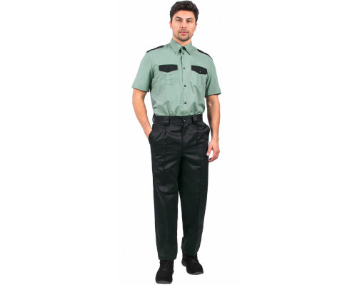 Рубашка охранника с коротким рукавом мужская, ярко-зеленый