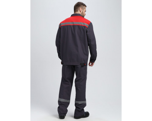 Костюм ИТР СОП UZ (тк.Саржа,250) брюки, т.серый/красный