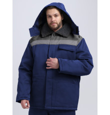 Куртка зимняя Бригада NEW (тк.Смесовая,210), т.синий/серый