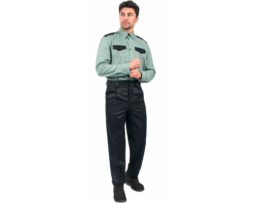 Рубашка охранника с длинным рукавом мужская, ярко-зеленый