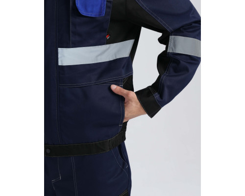 Костюм Виват-1 Премиум IMP (тк.Смесовая,240) брюки, т.синий/черный/васильковый