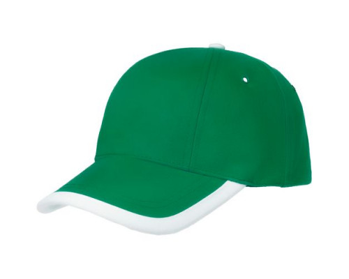 Бейсболка Honor, зеленая с белым кантом