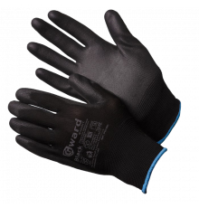 Перчатки Gward нейлоновые с полиуретановым покрытием, черный, PU1001