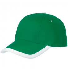 Бейсболка Honor, зеленая с белым кантом