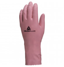 Перчатки DeltaPlus™ VE210 латексные хозяйственные с ворсом ZEPHIR розовые