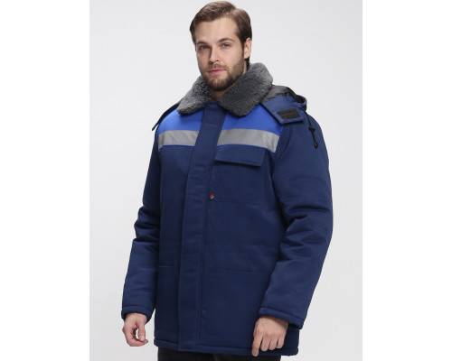 Куртка зимняя Бригада NEW (тк.Смесовая,210), т.синий/васильковый