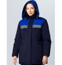 Куртка зимняя женская Вьюга СОП (тк.Смесовая,210), т.синий/васильковый
